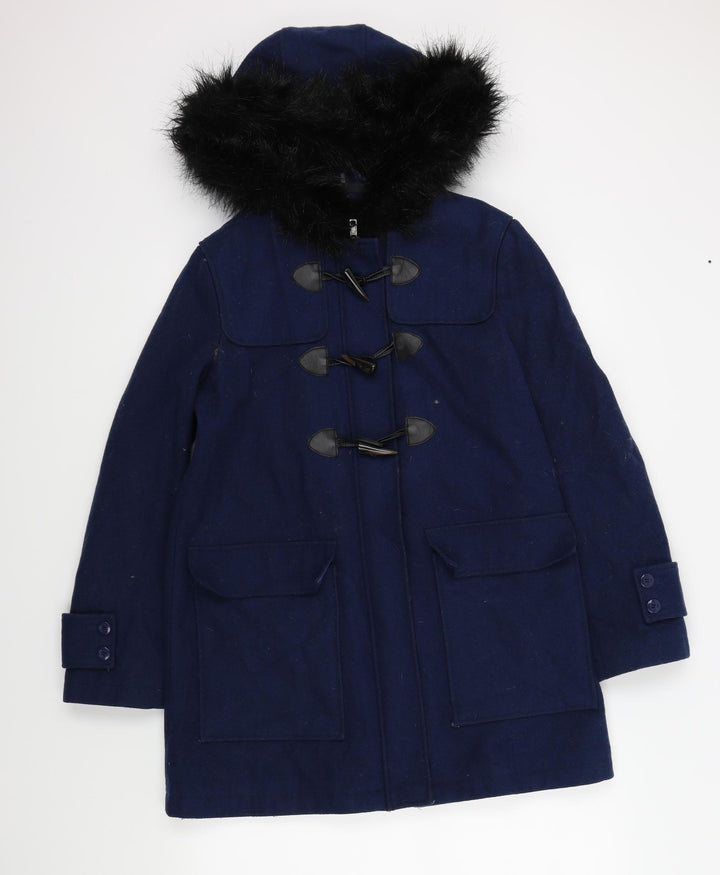 Sparkle & Fade Womens Blue Overcoat Coat Size S
