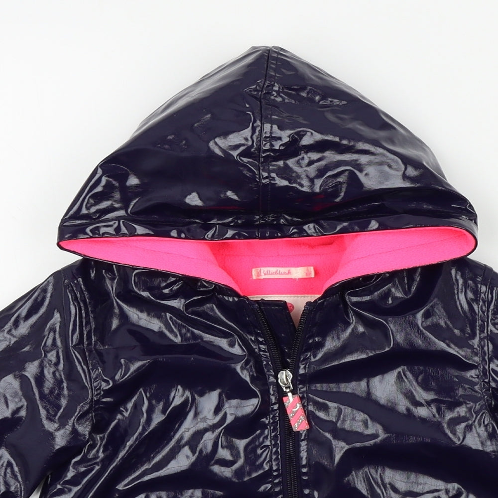 billy blush Girls Blue Colourblock  Anorak Coat Size 4 Years