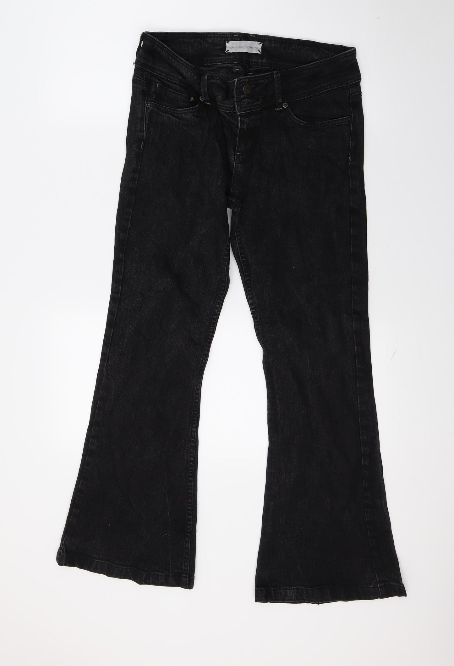 Topshop Womens Black  Denim Bootcut Jeans Size 30 in L30 in