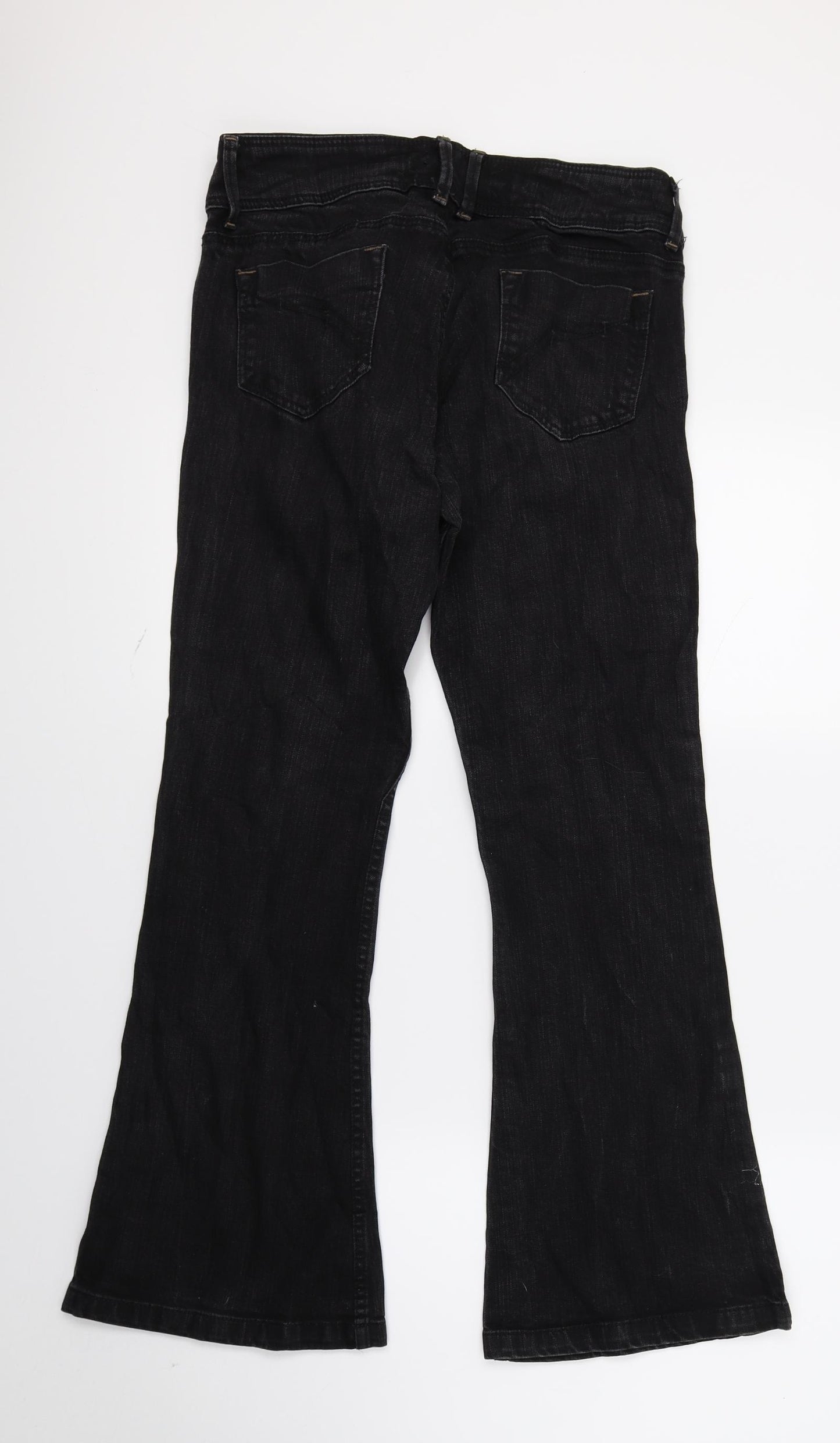 Topshop Womens Black  Denim Bootcut Jeans Size 30 in L30 in