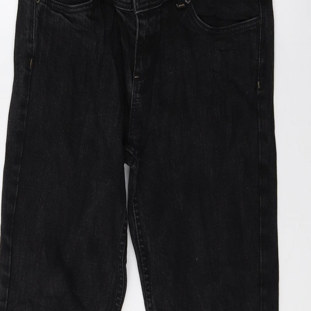 Topshop Womens Black  Denim Bootcut Jeans Size 30 in L30 in