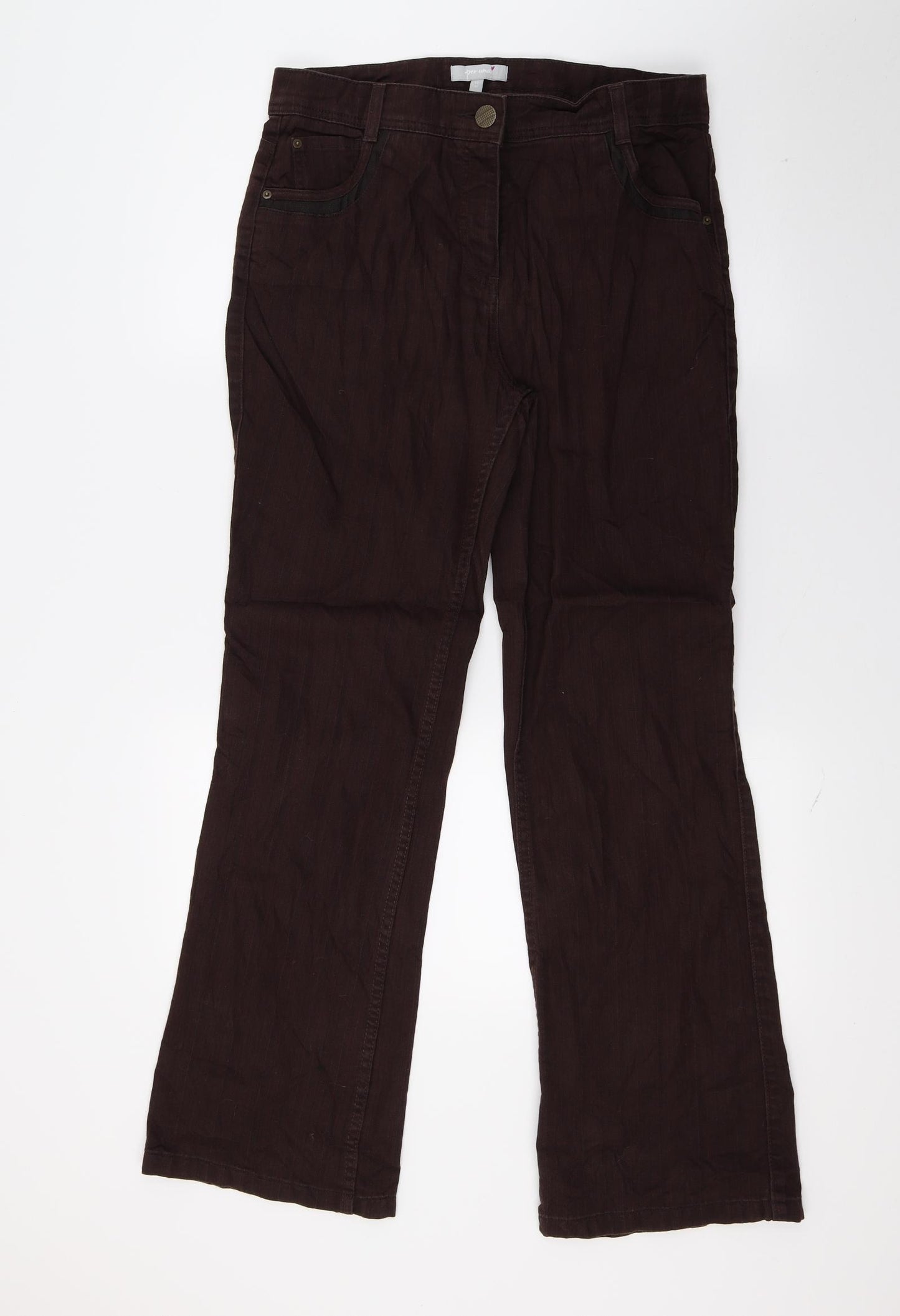Peruna Womens Brown  Denim Bootcut Jeans Size 12 L29 in