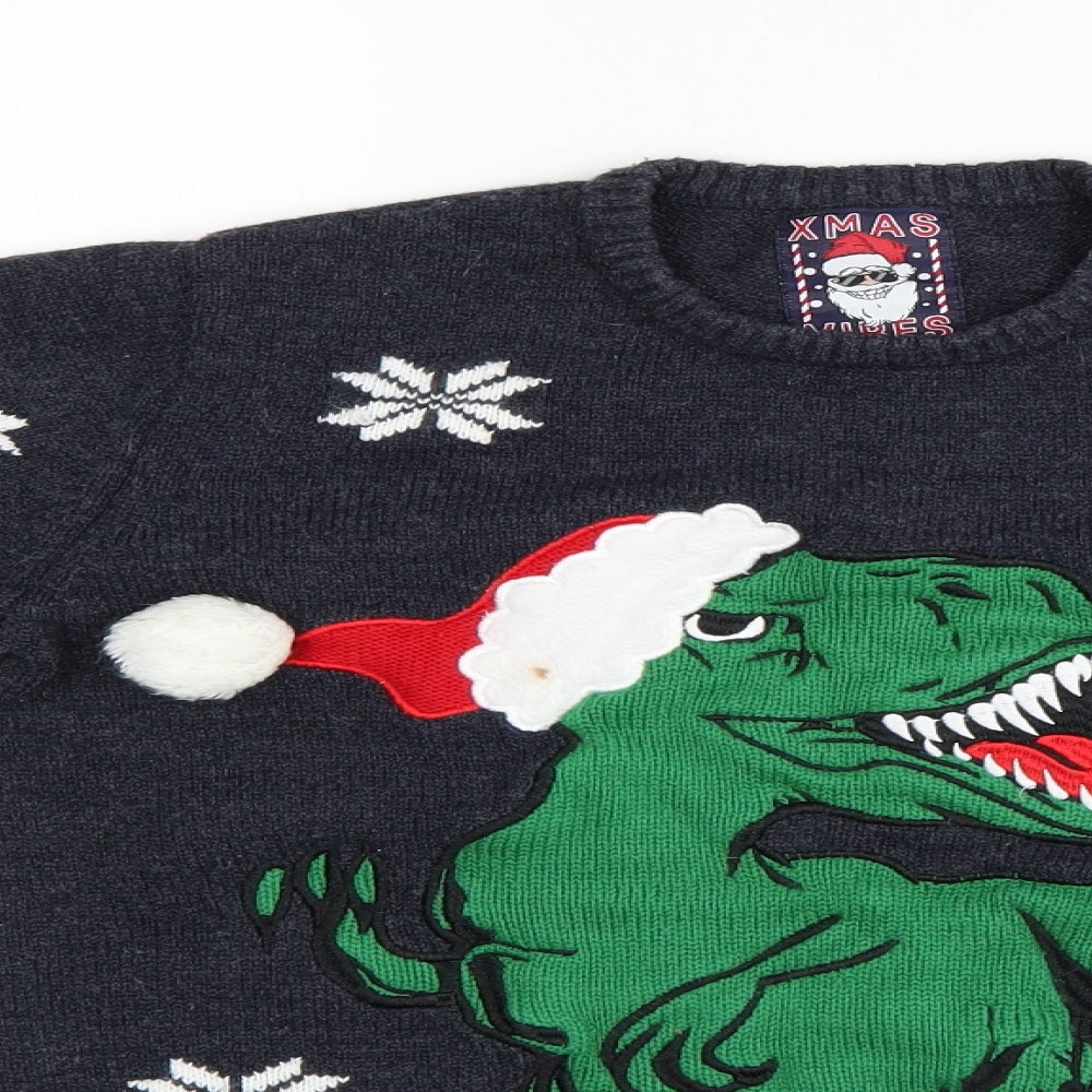 F&F Boys Blue   Pullover Jumper Size 13-14 Years  - Christmas