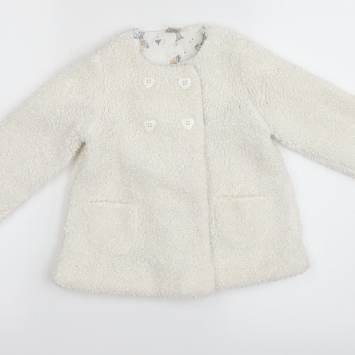 TU Girls White   Basic Coat Coat Size 2-3 Years