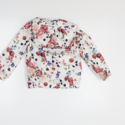 LC Waikiki Girls White Floral  Jacket Coat Size 4-5 Years