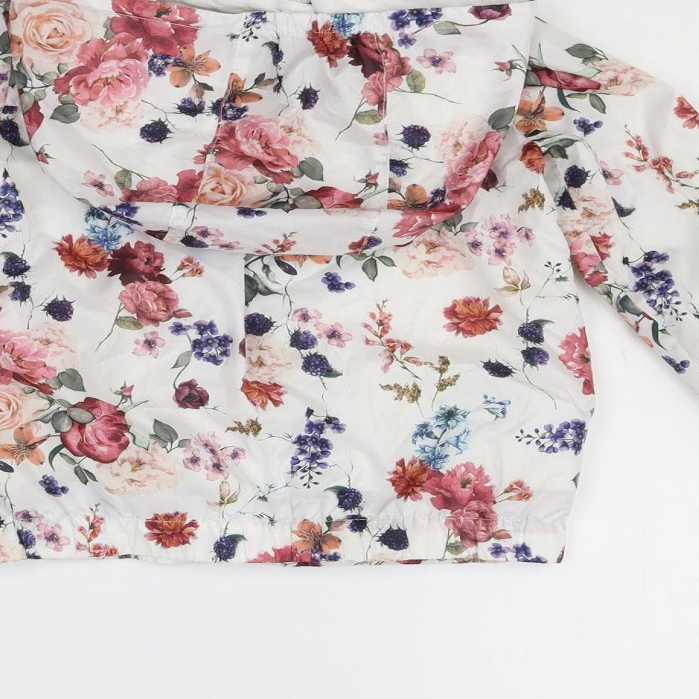 LC Waikiki Girls White Floral  Jacket Coat Size 4-5 Years