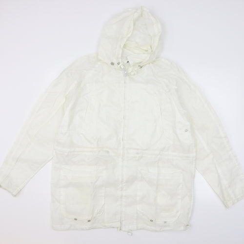 Janique Womens White   Jacket Coat Size L  - washable marks