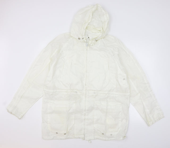 Janique Womens White   Jacket Coat Size L  - washable marks