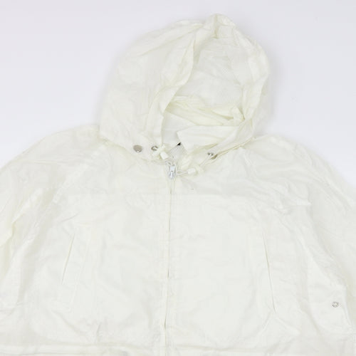 Janique Womens White   Jacket Coat Size L  - washable marks