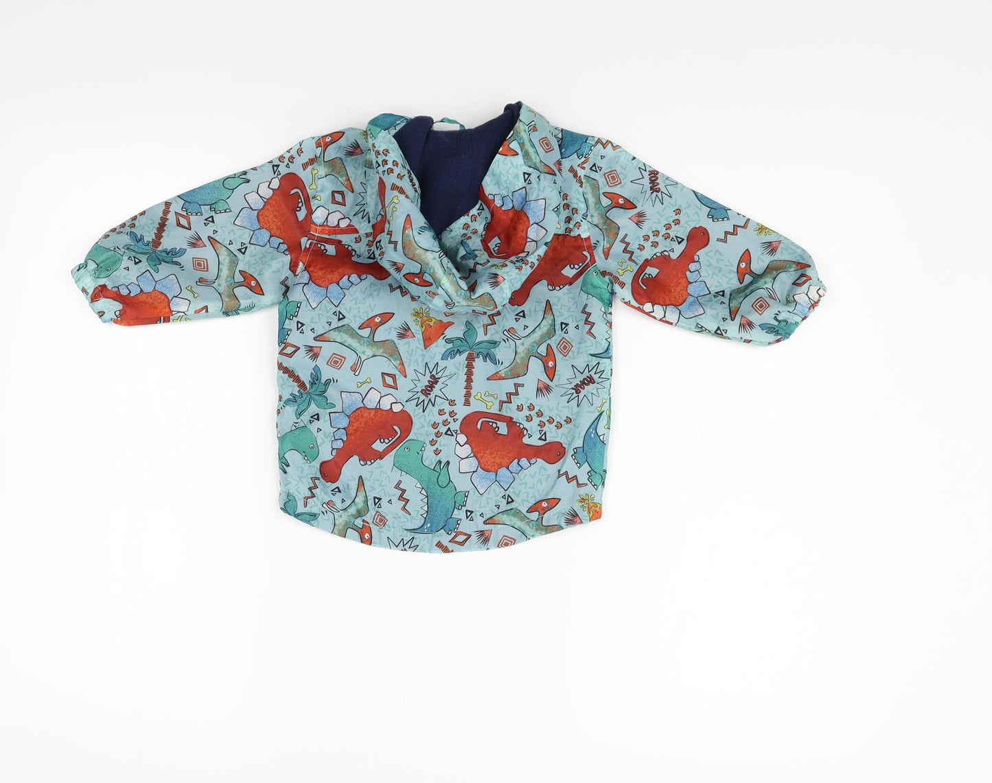 Matalan Boys Blue Geometric  Jacket  Size 6-9 Months  - dinosaur