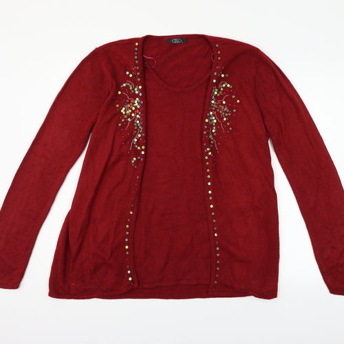 BM Womens Red   Pullover Jumper Size L