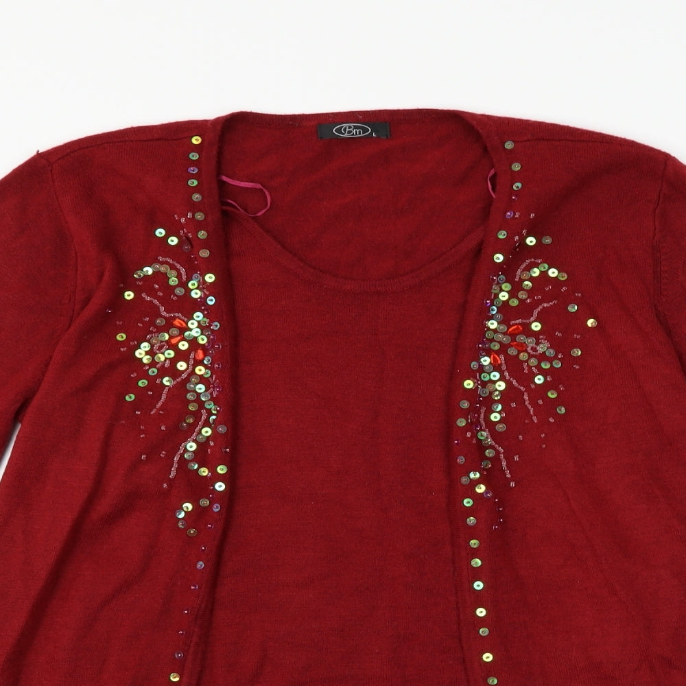 BM Womens Red   Pullover Jumper Size L