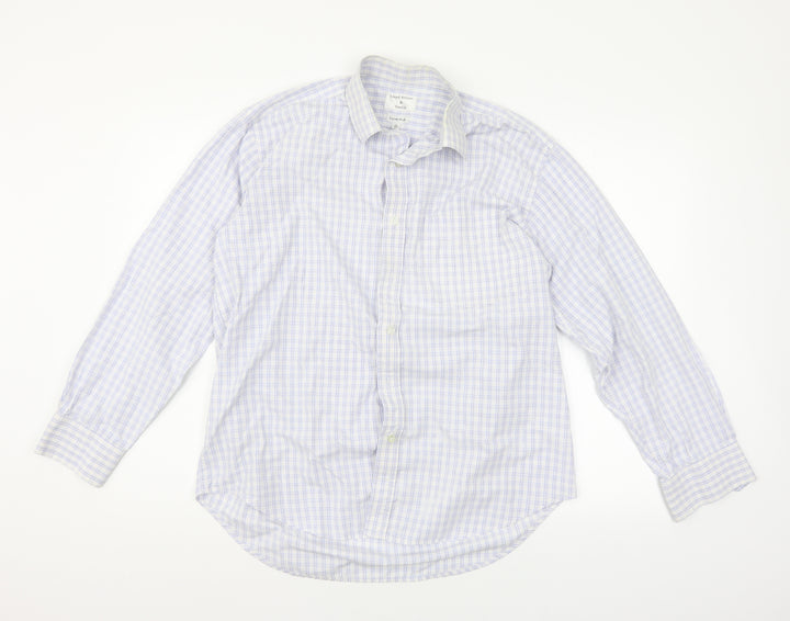 llyod attree & smith Mens Silver Check   Button-Up Size 16  - washable mark