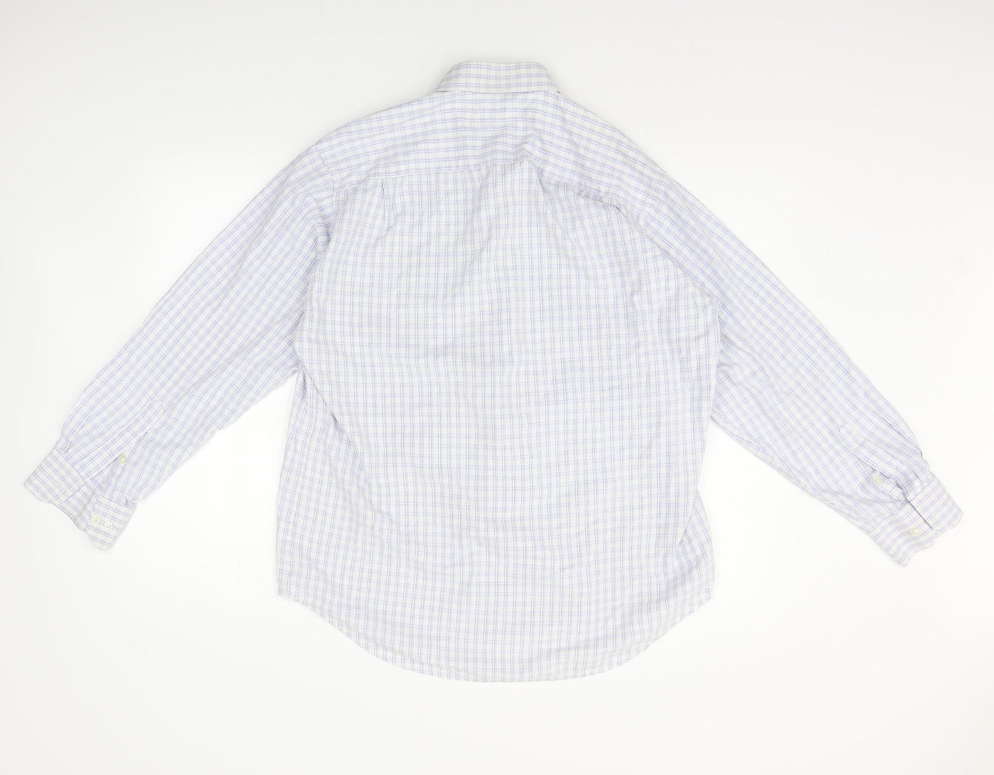 llyod attree & smith Mens Silver Check   Button-Up Size 16  - washable mark