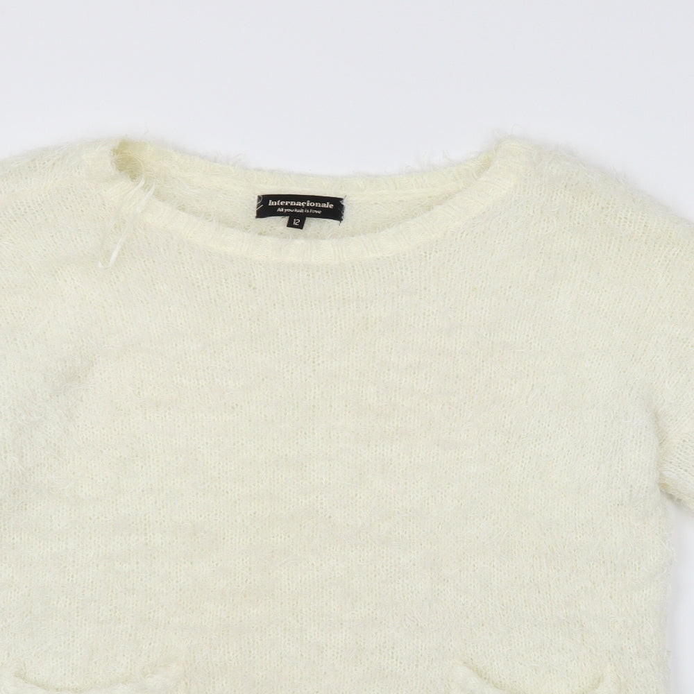 Interationale Womens White   Pullover Jumper Size 12