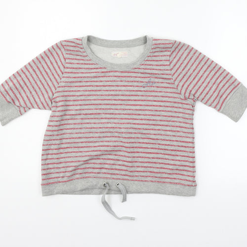 Angel Womens Grey Striped  Pullover Jumper Size XS