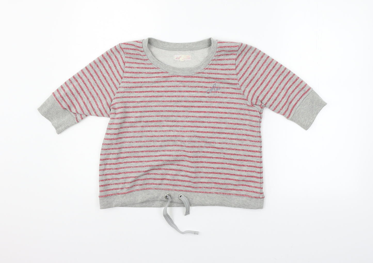 Angel Womens Grey Striped  Pullover Jumper Size XS