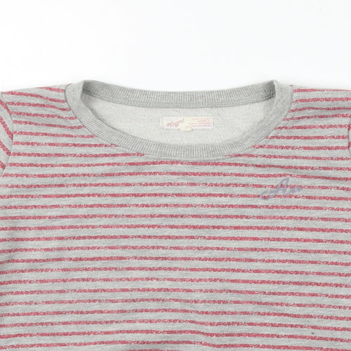 Angel Womens Grey Striped  Pullover Jumper Size XS