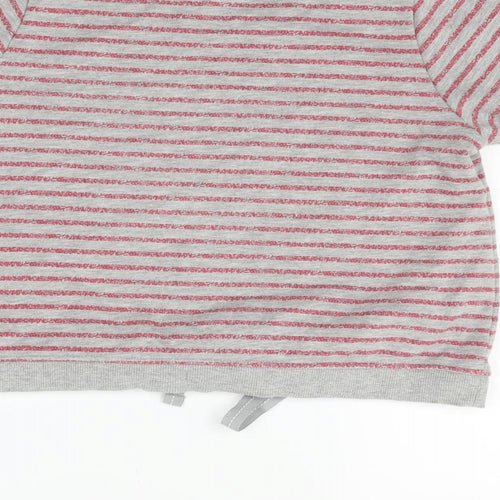 Angel Womens Grey Striped  Pullover Jumper Size XS