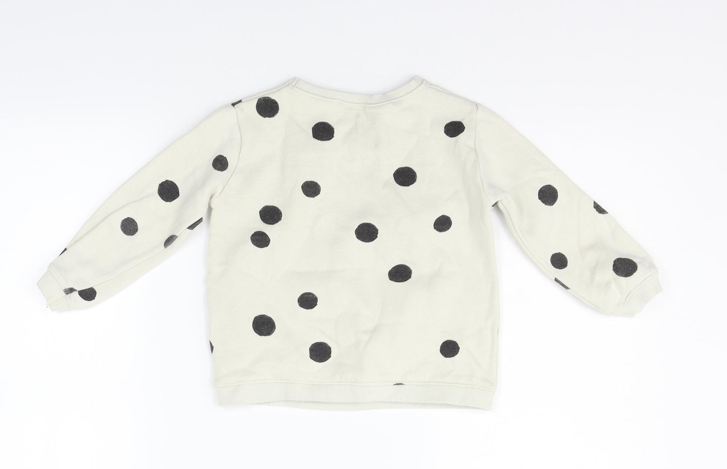 Zara Girls Beige Polka Dot  Pullover Jumper Size 4-5 Years  - MINNIE MOUSE