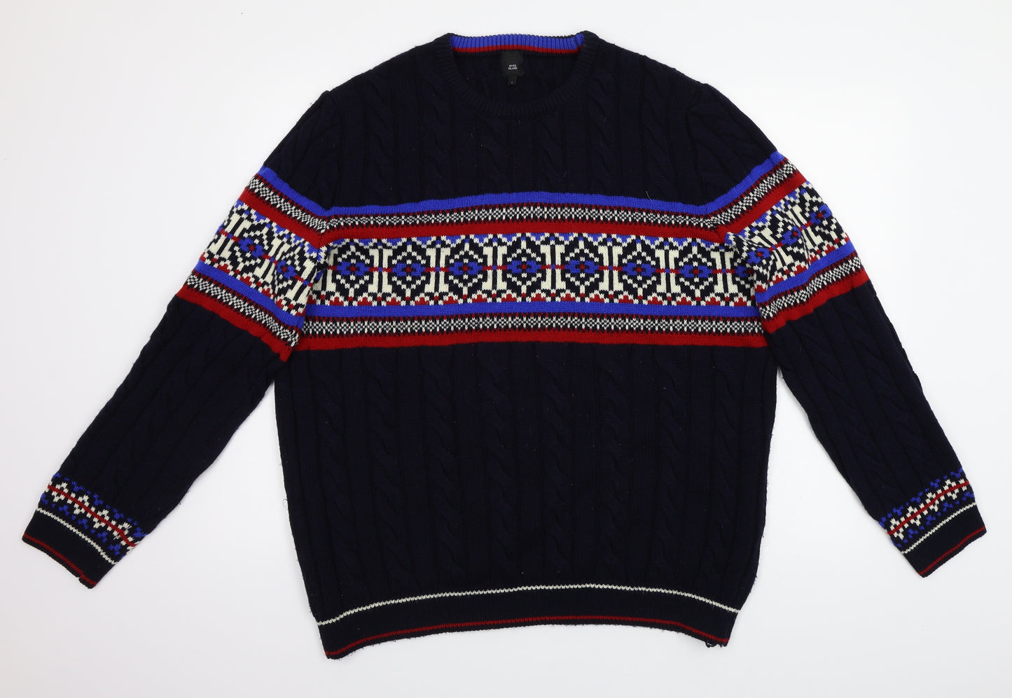 riverisland Mens Blue   Pullover Jumper Size L