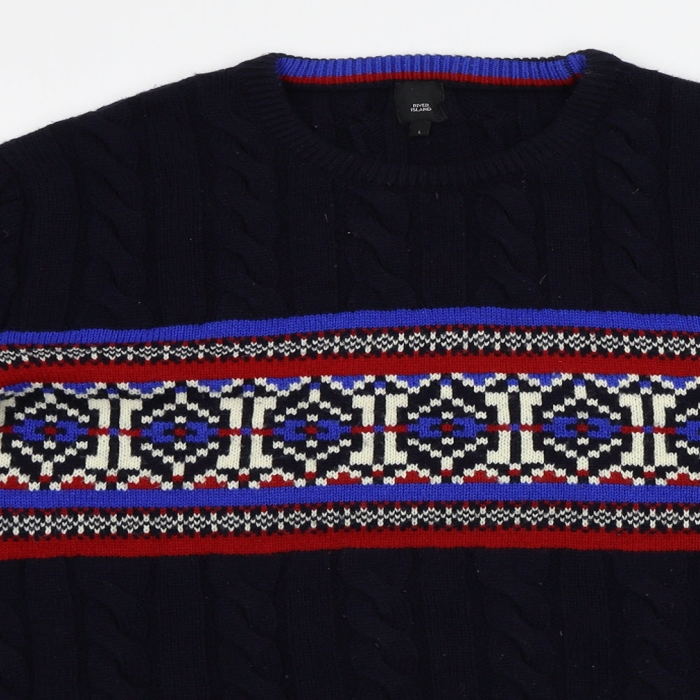 riverisland Mens Blue   Pullover Jumper Size L