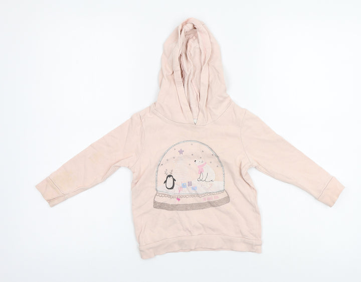 George Girls Orange Henley Hoodie Size 2-3 Years