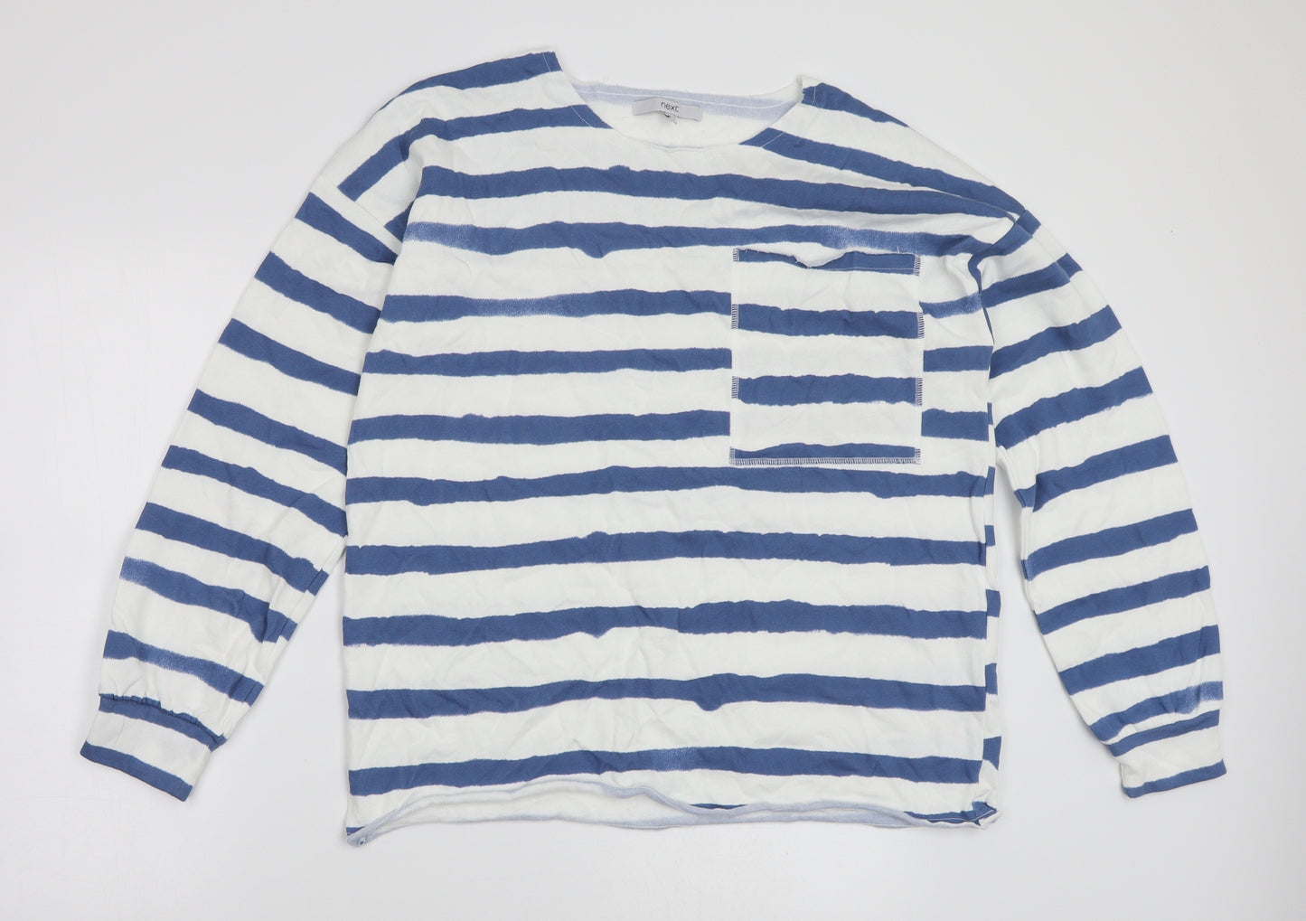 NEXT Womens White Striped  Pullover Jumper Size 14