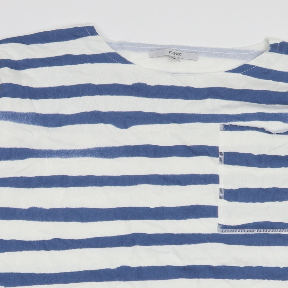 NEXT Womens White Striped  Pullover Jumper Size 14
