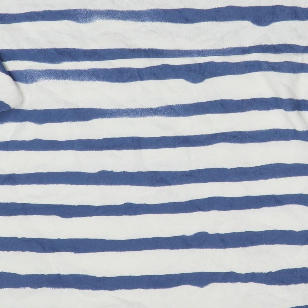 NEXT Womens White Striped  Pullover Jumper Size 14