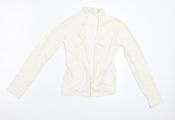 bette paige Girls White Cardigan Jumper Size S