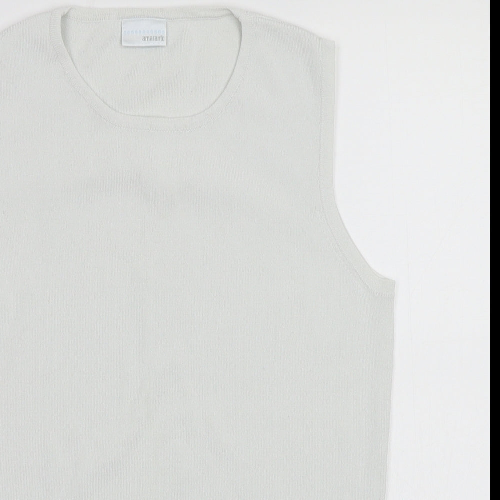 AMARANTO Womens White   Basic Tank Size 12