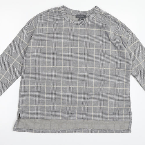 Primark Womens Grey Check  Basic T-Shirt Size S