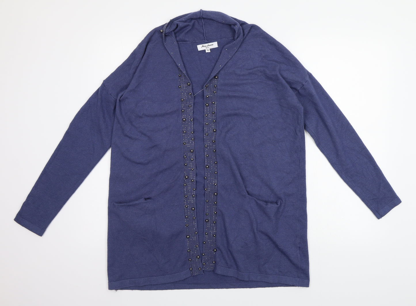 miss charm Womens Blue   Cardigan Jumper Size L
