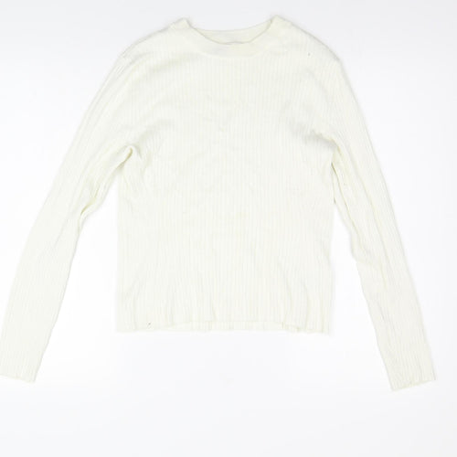 Divided by H&M Girls Ivory   Basic T-Shirt Size L