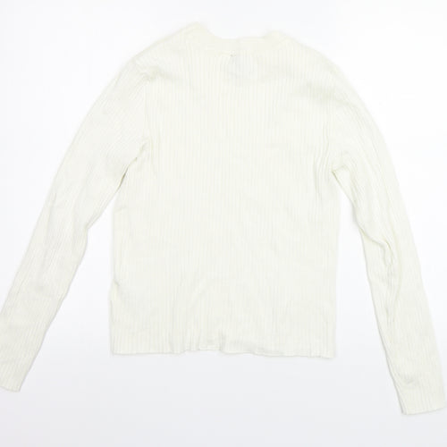 Divided by H&M Girls Ivory   Basic T-Shirt Size L