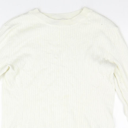 Divided by H&M Girls Ivory   Basic T-Shirt Size L