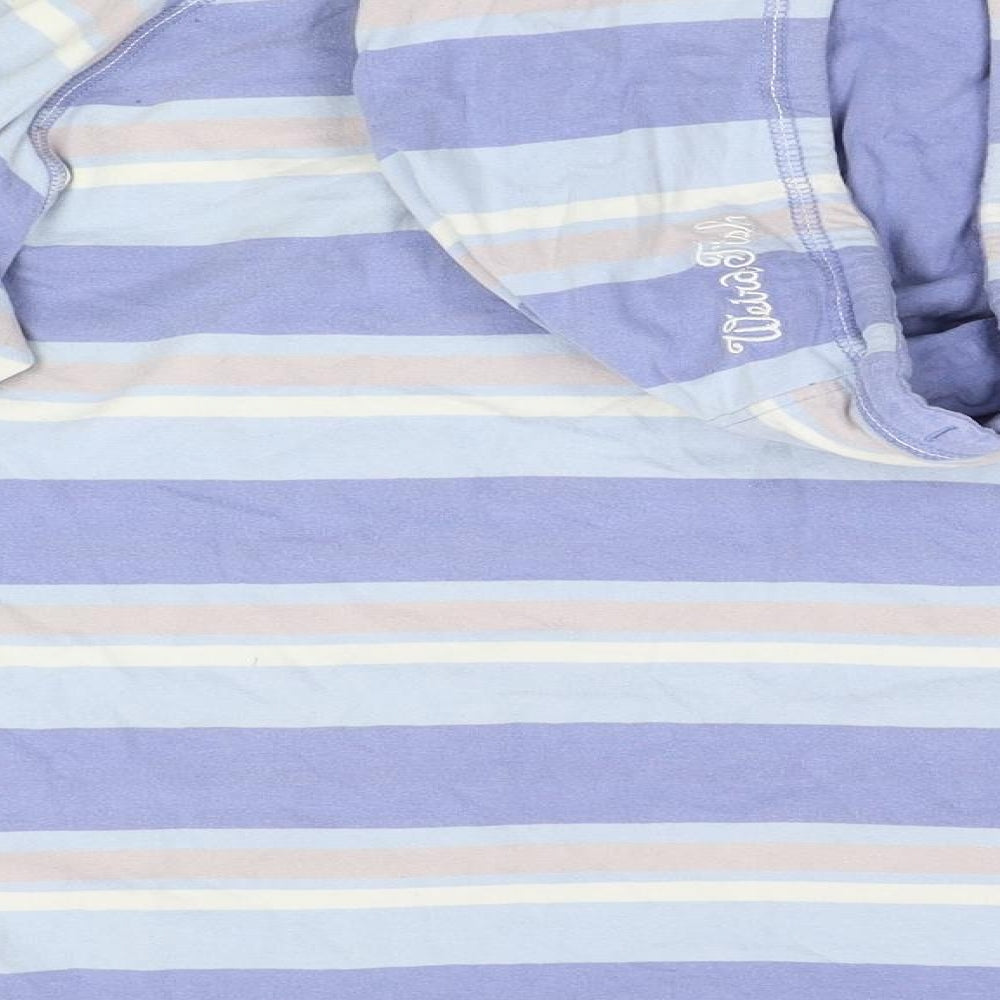 werid fish Womens Multicoloured Striped  Pullover Hoodie Size XL