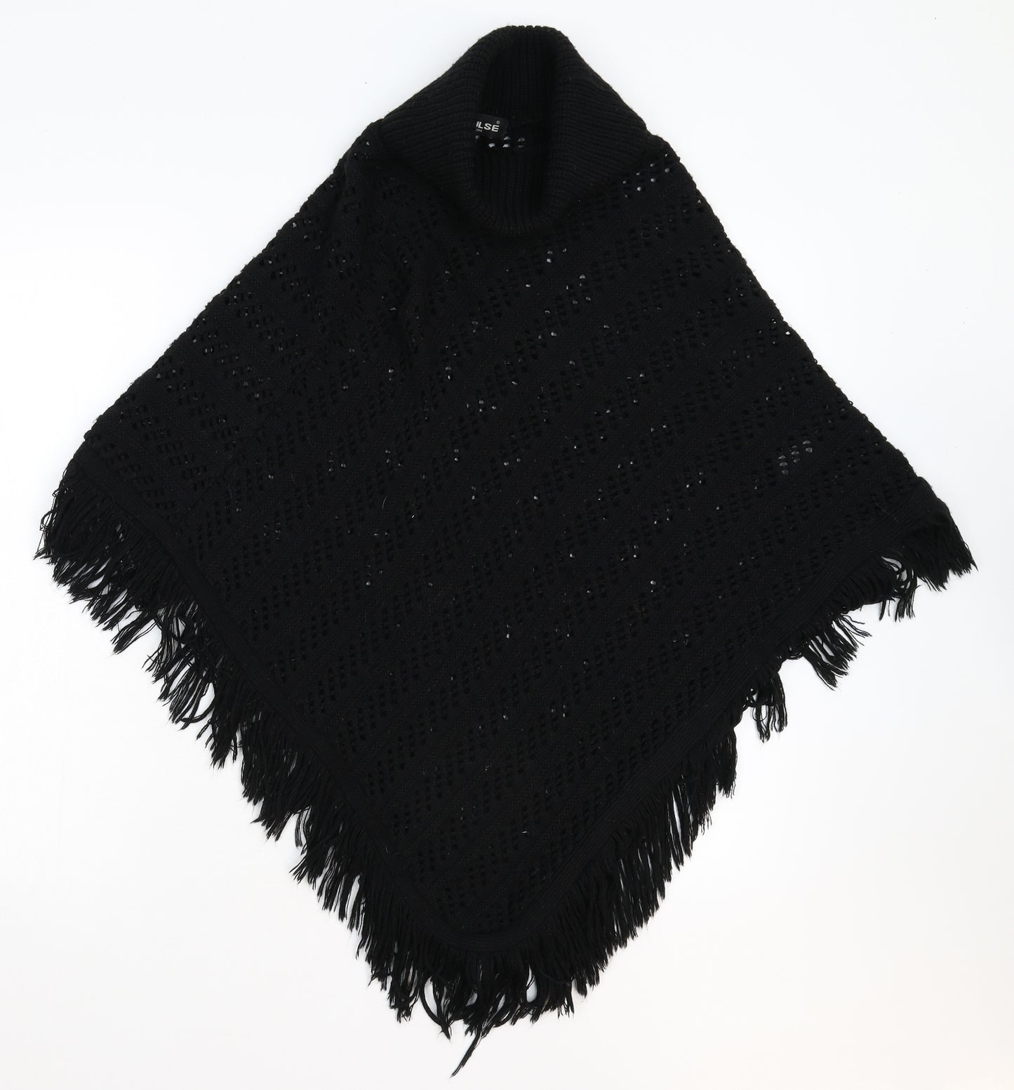 Impulse Womens Black  Knit Jacket Poncho One Size