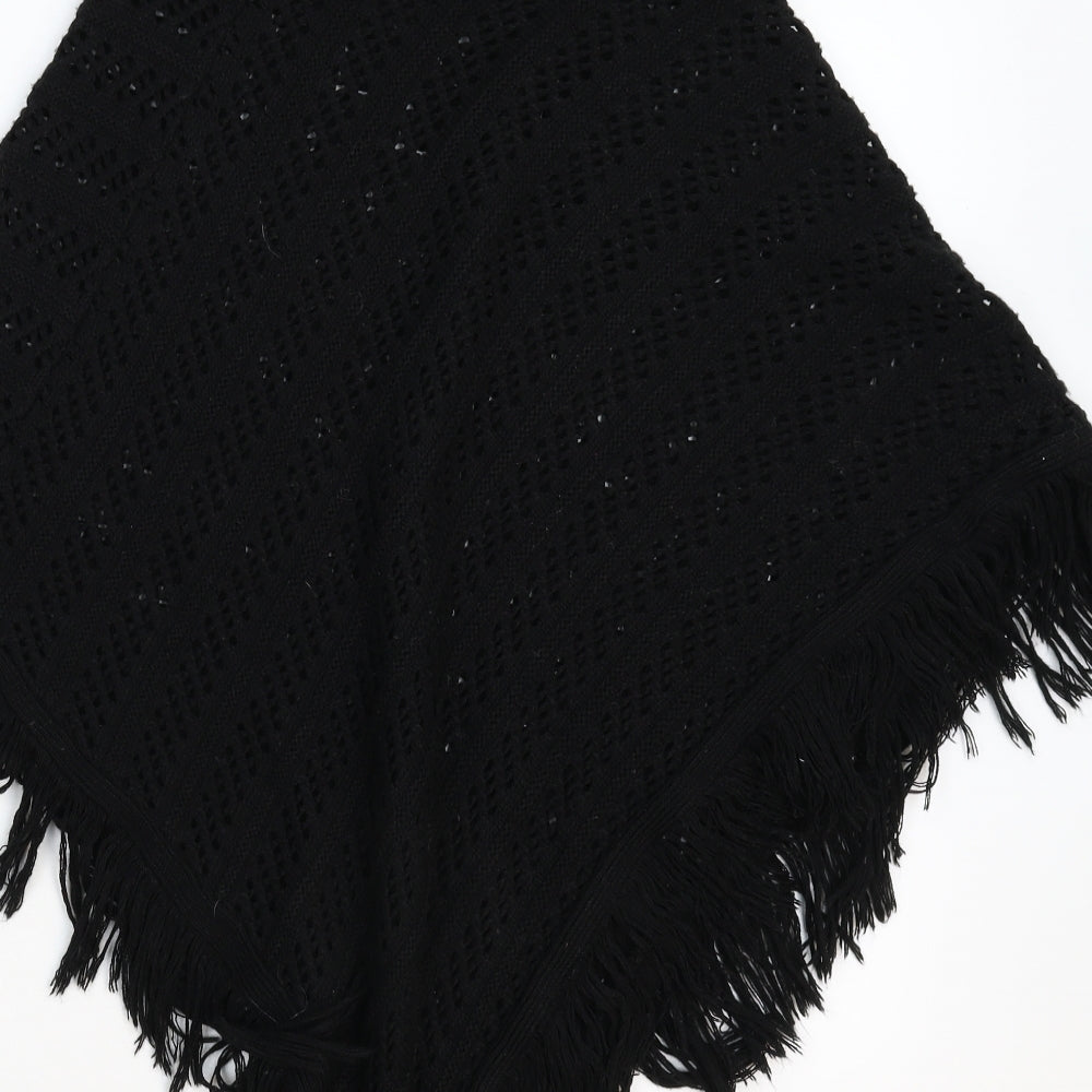 Impulse Womens Black  Knit Jacket Poncho One Size