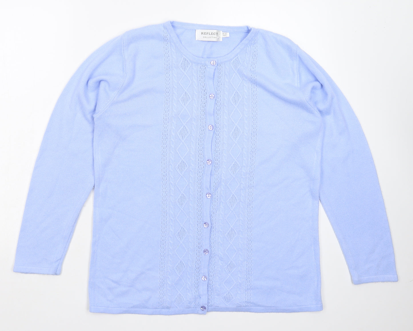 Reflect Womens Blue  Knit Cardigan Jumper Size L