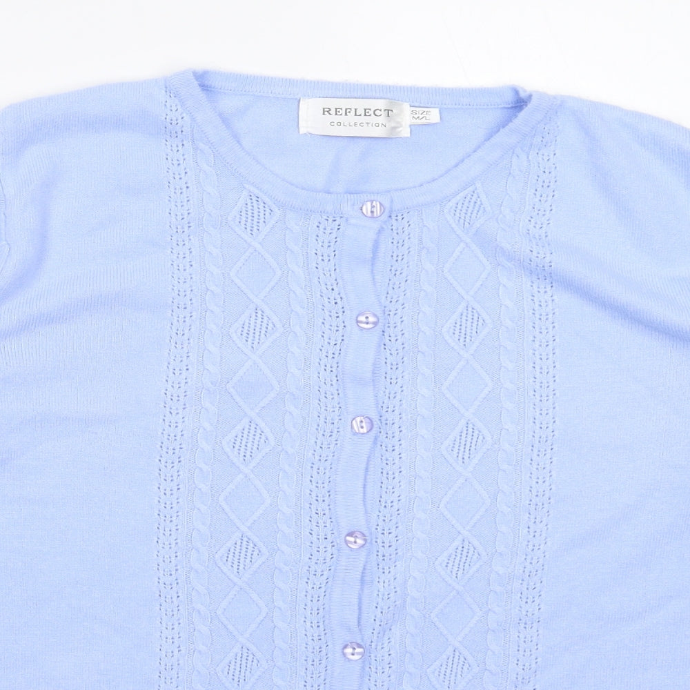 Reflect Womens Blue  Knit Cardigan Jumper Size L