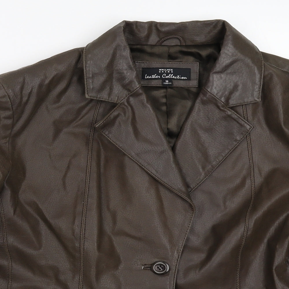 Wallace Sacks Womens Brown   Jacket Blazer Size 16