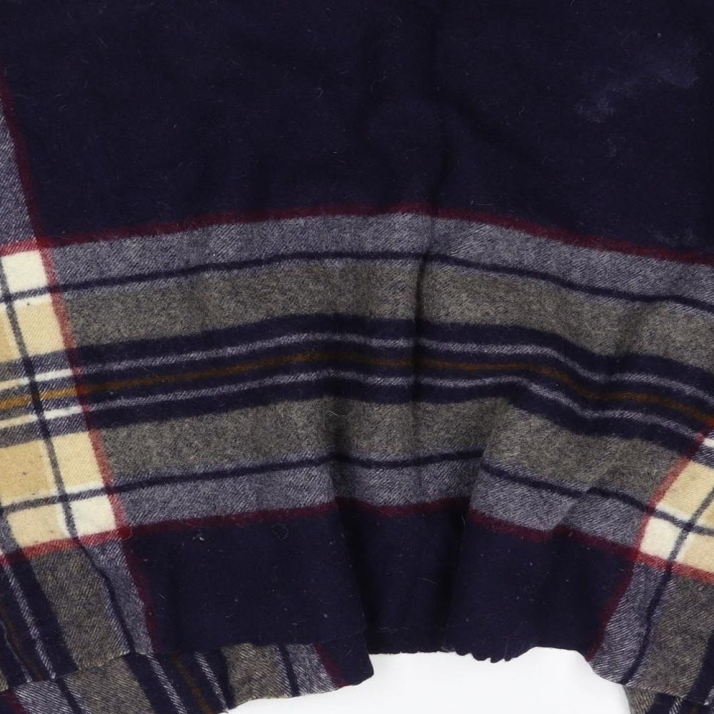 Preworn Womens Blue Check Knit Cape Jumper One Size