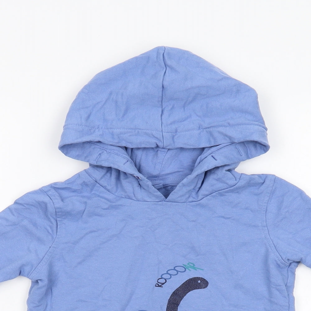 Lily & Dan Boys Blue   Pullover Hoodie Size 4-5 Years  - Dinosaurs