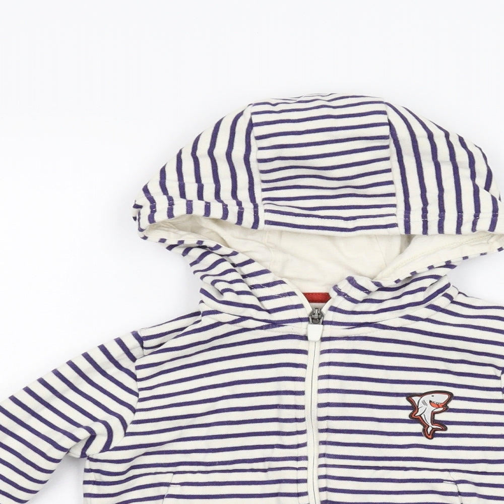 Nutmeg Boys Multicoloured Striped  Full Zip Hoodie Size 2-3 Years  - Shark
