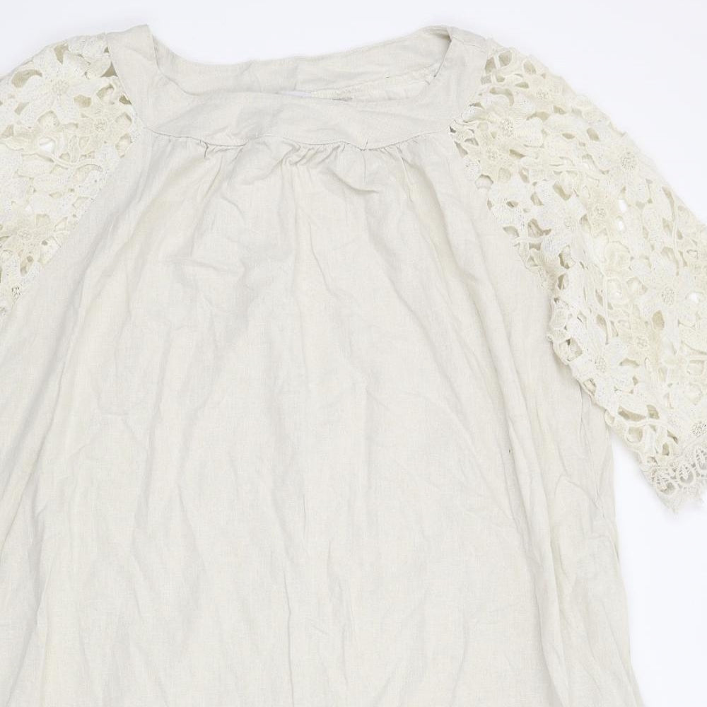 Made in Italy Womens Beige   A-Line  Size L