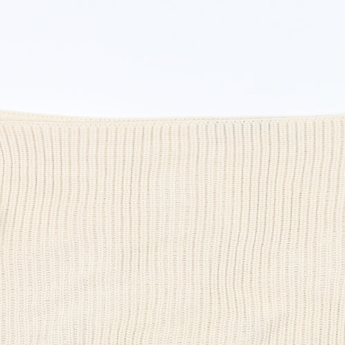 Boohoo Womens Beige  Knit Pullover Jumper Size M