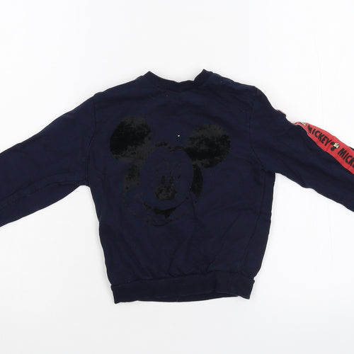 Preworn Boys Blue  Canvas Pullover Sweatshirt Size 5 Years  - Mickey Mouse