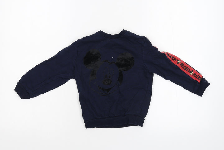 Preworn Boys Blue  Canvas Pullover Sweatshirt Size 5 Years  - Mickey Mouse